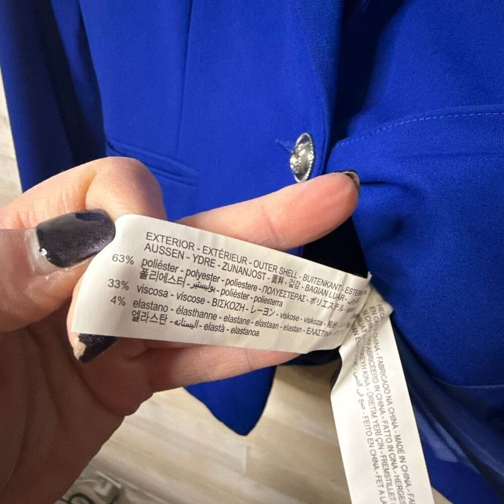 Zara Basic Royal Blue Single Button Blazer Size 4 - image 5